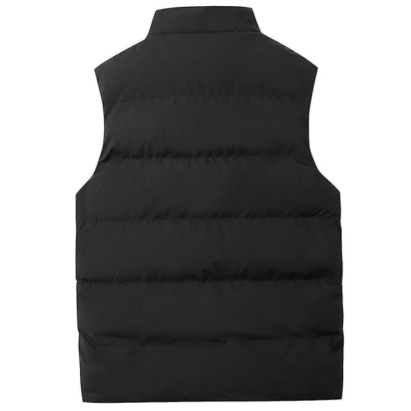 Ærmeløs quiltet jakke frakke - Letvægts, pakbar pufferdunvest til mænd Black 2XL
