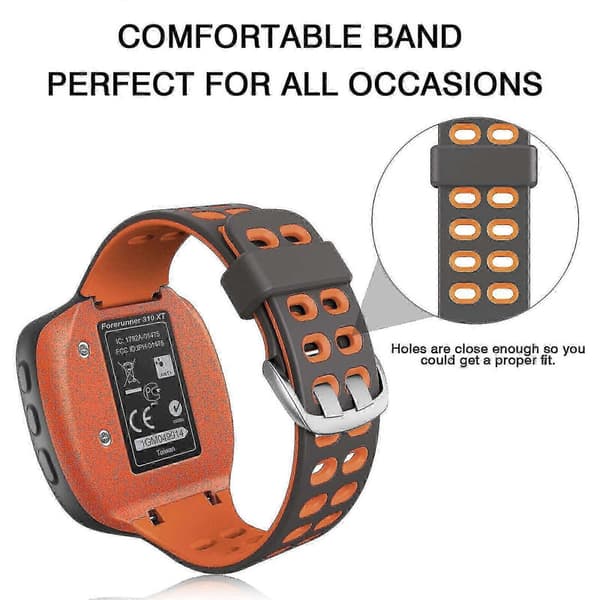 Udskiftningsurrem til Forerunner 310XT - Åndbart sportsarmbånd til Garmin Forerunner 310XT grey Forerunner310XT