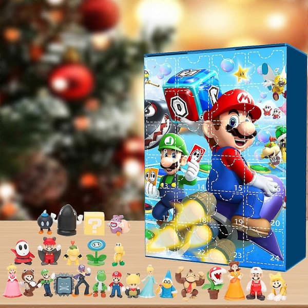 Julkalender 2024 - Super Mario 24 Dagar Nedräkning Överraskningsbox Barnpresenter Snabb