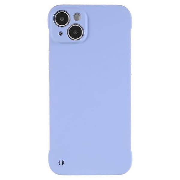 Kompatibel med iPhone 15 Plus etui rammeløst hud-touch hårdt PC telefoncover LightPurple