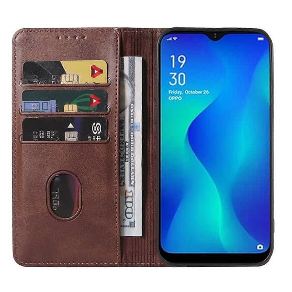 Magnetiskt läderfodral för OPPO A1k Brown