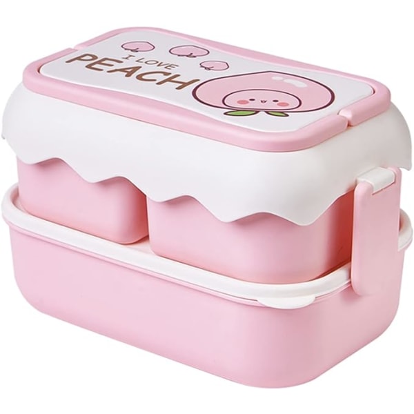 Lounaslaatikko, bento box tytöille, vaaleanpunainen lounaslaatikko lapsille