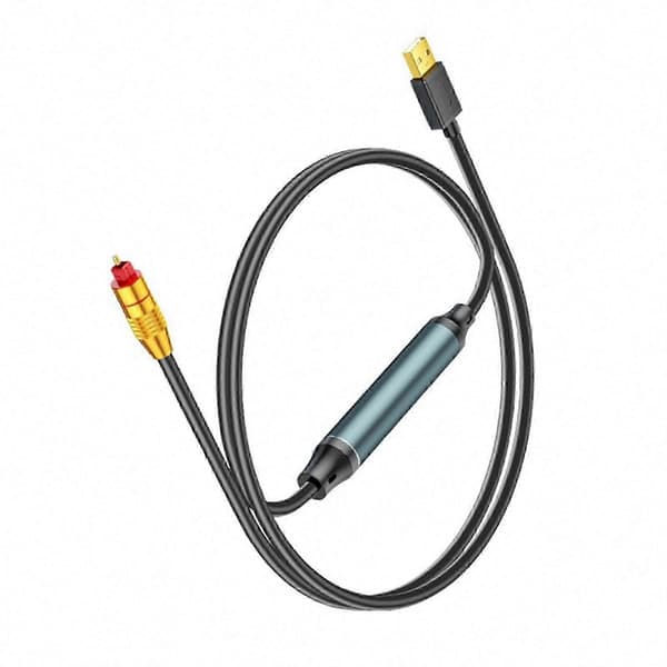 2X USB til optisk SPDIF-omformer analog til digital lydadapter for forbedret lyd optisk kabel Black