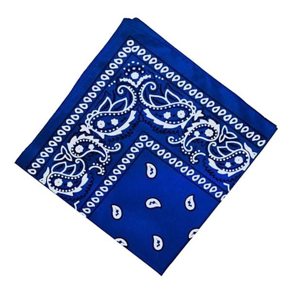 Unisex Bomulds Paisley Bandana Cowboy Hovedtørklæde Hovedbeklædning Royal Blå