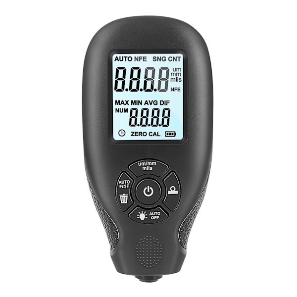 Malingtykkelsesmåler Bilbelegg Filmtykkelsesmåler 0~2000um Digitalt Beleggmåler Med LCD-skjerm Bilmaling Filmer Tester