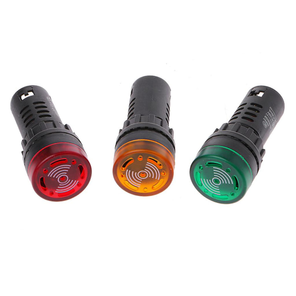 Ad16-22sm LED Blixt Larm Indikator Signal Lampa Med Summer Röd Grön Gul Buzzer