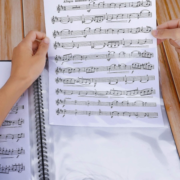 Musiikkikansio nuotteja soitettaessa A4-kokoinen paperiasiakirjateline Säilytys 30 taskua avain