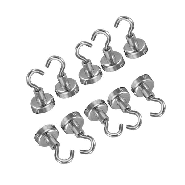 10 Pcs Silver Magnetic Hooks for Indoor and Outdoor Use (D20mm) 0.2