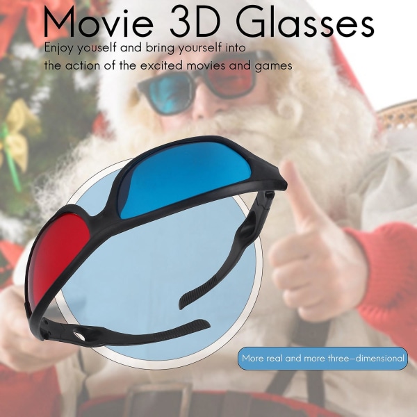 5x røde og blå Anaglyph dimensjonale 3d Vision-briller for TV-spill-Dvd Blue