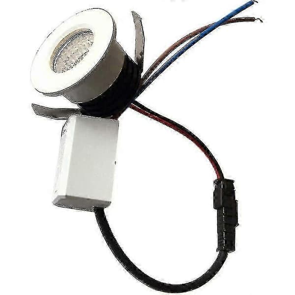 Set med 4 infällda mini-LED-spotlights 3W varmvit, mini-LED-spotlight för skyltfönster, registreringsskyltsbelysning inkl. separat transformator [energiklass A