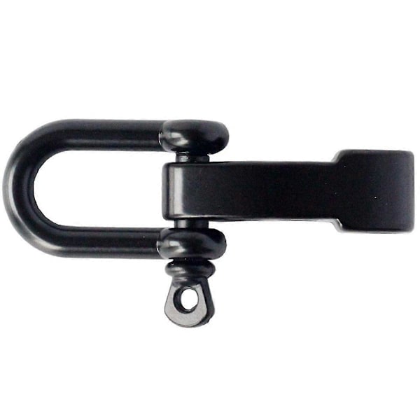10 stk. Paracord Armbånd Sjakkelspenne, Bueanker Sjakkel Lås D Sjakkel Klips Justerbar for Overlevelsesarmbånd Black