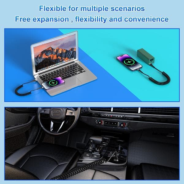 Spiralformet iPhone-ladekabel 2-pak, Apple Carplay & MFi-certificeret