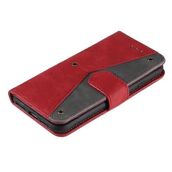 PU Läder Skyddande Telefonfodral För iPhone 16e, Plånboksfodral med Splitsning Red