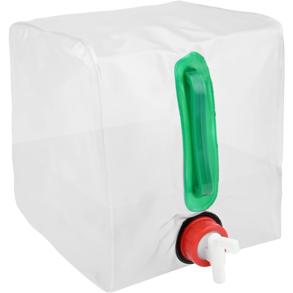 10L sammenklappelig vandtankbeholderpose med vandhane, gennemsigtig bærbar sammenklappelig campingvandholder til kontor, camping, juice, cocktails