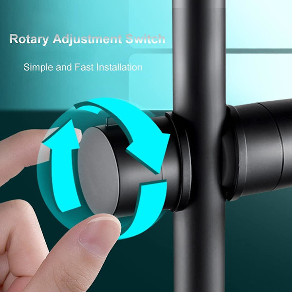 Brusehovedholder, Universal Sort Brusehovedholder Til 18-25mm Brusebjælke Solid Abs Tykkere Og Opgraderet Version Brusehovedholder, Mat Sort