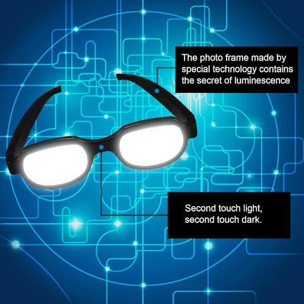 Anime Spoof-briller Anti-break Lysende Hvit Cosplay Eyewear Prop for Party Qinhai