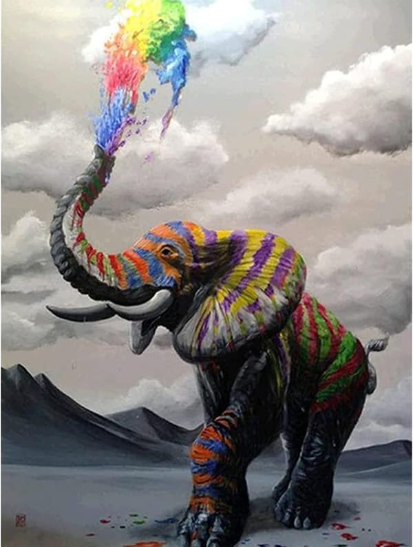 (30x40cm) Elefant Diamantmaleri Kits, 5D Diamantmaleri