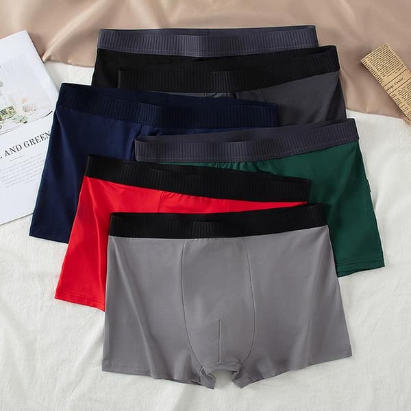 6-pack vertikala herr kalsonger basic Joker enfärgade underkläder boxershorts för tonåringar plus size S