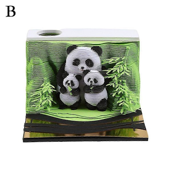 3D Panda Notesblok 2025 Ugentlig Kalender Klæbende Noter Kreativ Skrivebordsnote Gave B