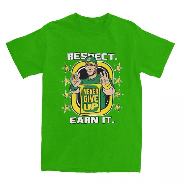 Herr T-shirt dam John-cena Wwe John Scene Vinn dagen Rolig bomullströja Kortärmad T-shirt Crewneck Kläder Grafiskt printed grönt green XXL