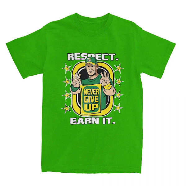 Miesten Naisten T-paita John-cena Wwe John Scene Win The Day Funny Puuvilla T-paita Lyhythihainen T-paita Crewneck Vaatteet Graafinen Printed Vihreä green S