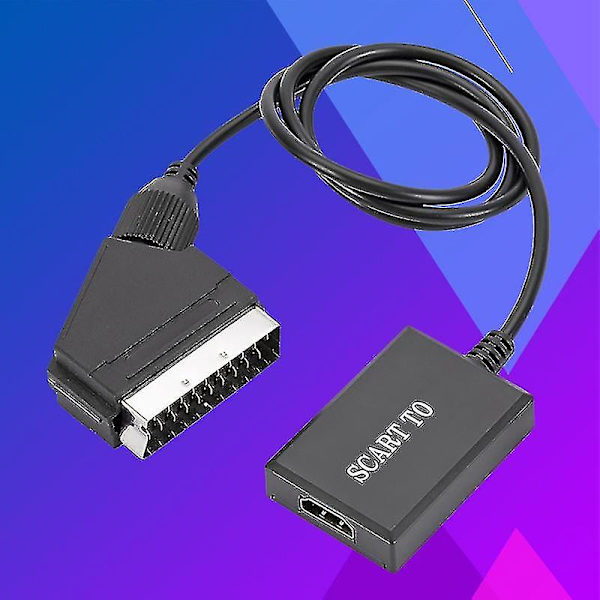Videoomvandlare Högupplöst snabböverföring Plug Play Scart till HDMI-kompatibel 1080p Video Digital Converter för DVD