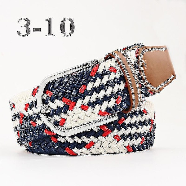Herrebelter Bursdagsgave Midjebelteflett Klassisk spenne linning Justerbar blandet 3 farger Blue White Red