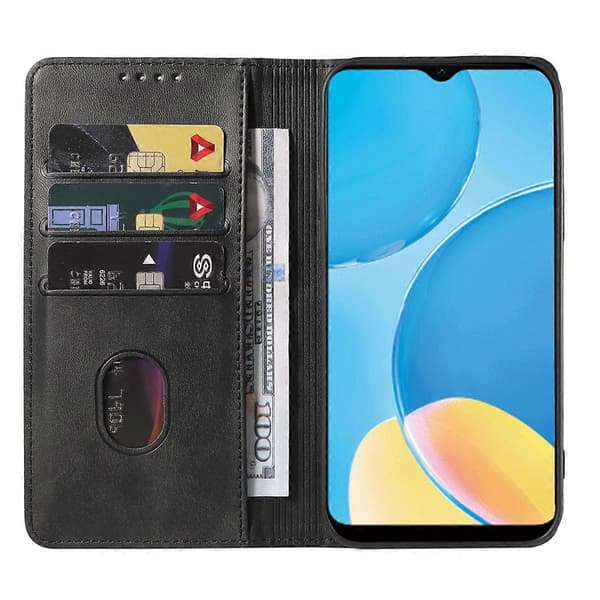 Magnetiskt läderfodral för OPPO A15s Black