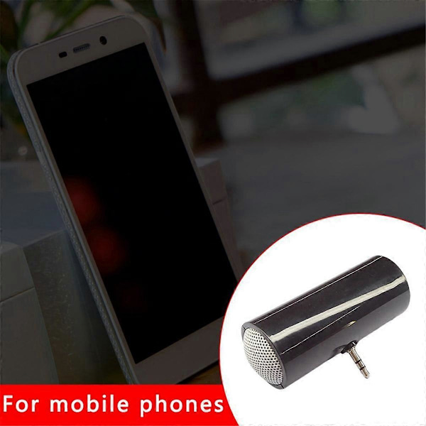Mini-kaiutin 3,5 mm:n kannettava kaiutin Mini-vahvistettu kaiutin Plug and Play matkapuhelimille ja tableteille White