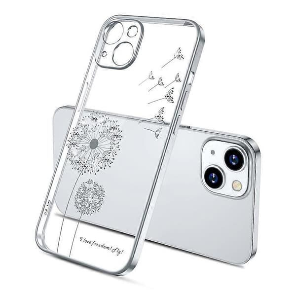 Elektropläterad diamantmaskros TPU-telefonfodral för iPhone 14 Plus Silver
