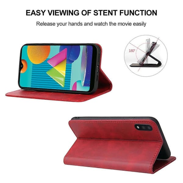 Magnetisk læder telefoncover til Samsung Galaxy M01 Red
