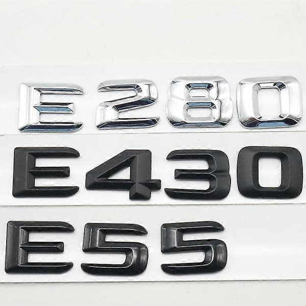 Bagasjerom Emblem Badge Logo For E-klasse W210 W211 E43 E53 E63 E55 E200 E220 E250 E280 E320 E350 E420 E550 E500 E430 Silver E500