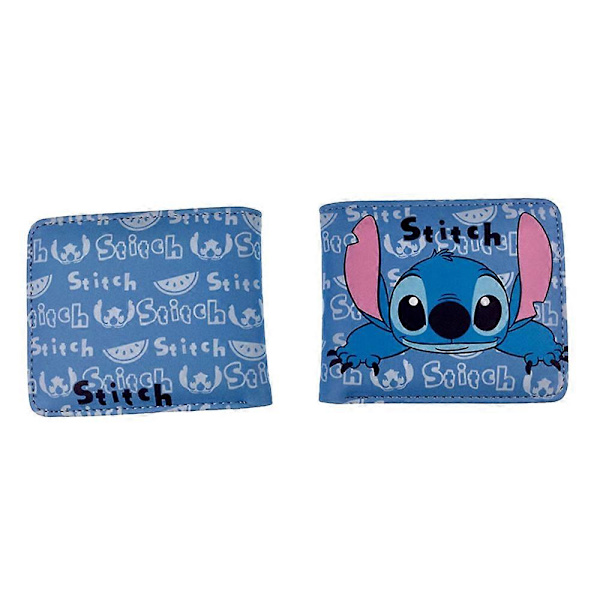 Lilo og Stitch PU-lær lommebok for barn, gutter og jenter, kort lommebok med to bretter, myntveske, gave A