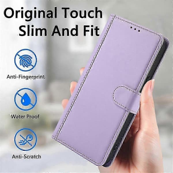 Læderetui med \"Skin Feel\" til iPhone 7 Plus og 8 Plus Purple