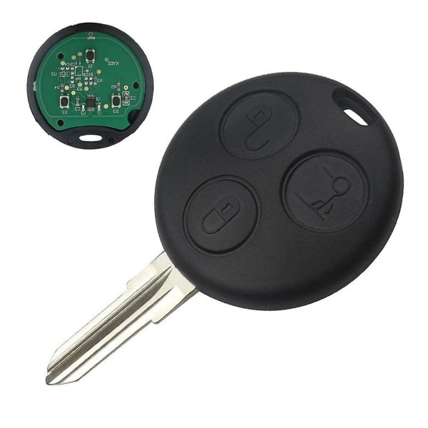 433,92 mhz 3-knappers smart fjernkontrollnøkkel for Benz Smart Fortwo Forfour Roadster Black