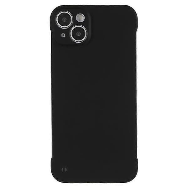 Kompatibel med iPhone 15 Plus etui rammeløst hud-touch hårdt PC telefoncover Black