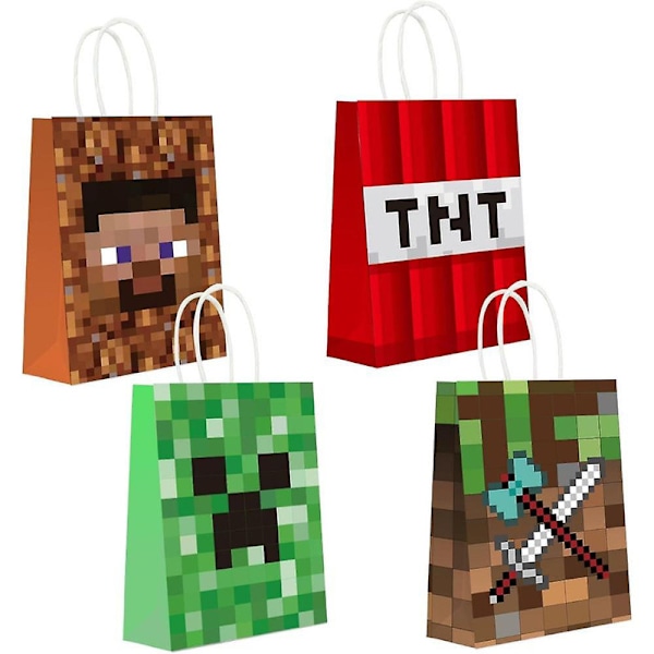 16 Minecraft slikposer, Minecraft tema fødselsdagsfest dekorationer, Minecraft tema fødselsdagsfest forsyninger
