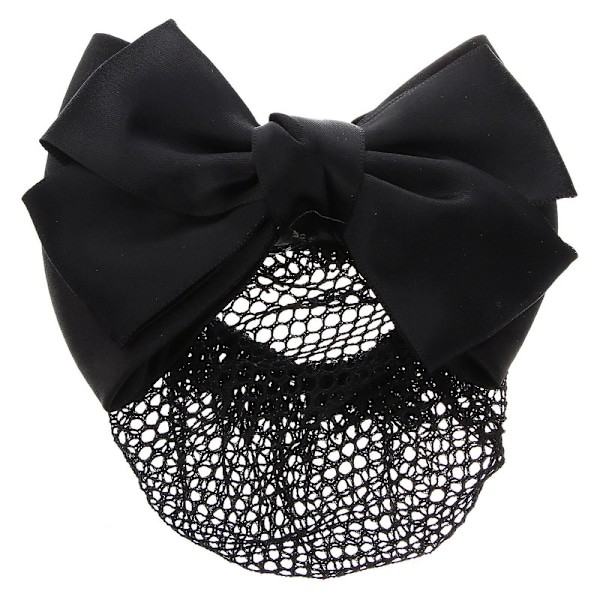 1pc Hair Net with Stylish Bow Design, Pearl Studded Hair Tie for Hair Beautification, Thick Net (Black) 11.5*7cm 11.5*7cm