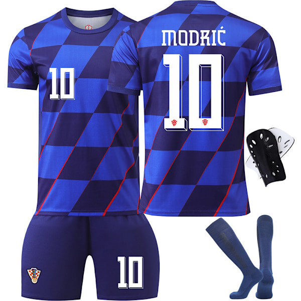 Kroatien fodboldtrøje hjemme 2024 nummer 10 Modric EM-trøjesæt til mænd og børn grænseoverskridende version #22