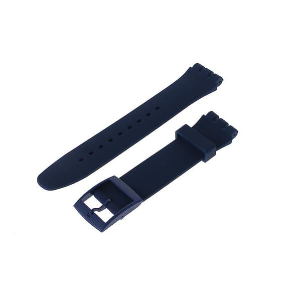 Silikonerem til Swatch 16/17/19/20 mm - Holdbar sort Sort Black 19mm