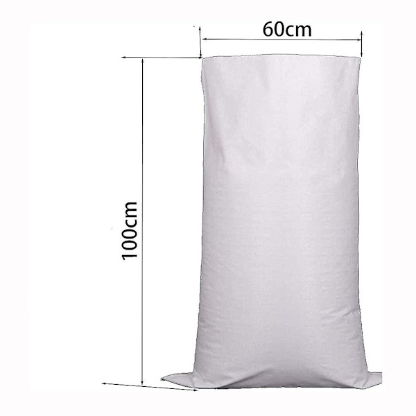 10 stycken bråtepåse, vita vävda påsar 60x100 Cm, bråtepåse med stor kapacitet, för logistik och transport, byggmaterial eller trädgårdsavfall