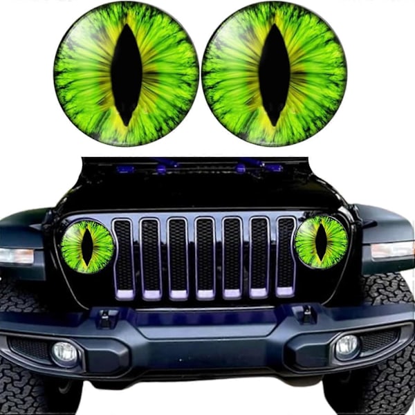 Beast Eyes Frontlykter Dekaler Par, 3D Stereo Øyne Frontlykt Klistremerker, Bil Karosseri Vindu Bumper Dekor Klistremerker, Morsomme Dekaler for Lastebil Bil Style 3