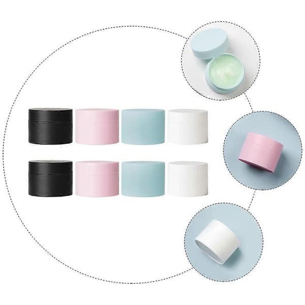 8 st 20g små plastflaskor burkar läckagesäkra kosmetika krämboxbehållare 4,6x4.6cm
