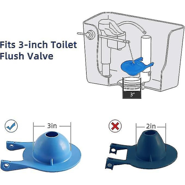 3-tommers toalettflapper erstatning kompatibel med Gerber 99-788, vannsparende, høytytende gummistoalettflapper passer til 3-tommers toalett spylesystem,