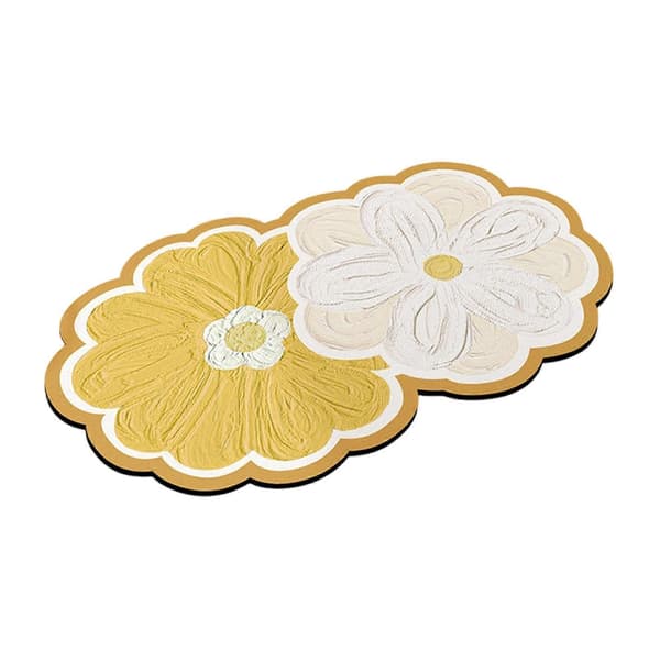 Dobbeltblomst badematte - Absorberende diatoméjordmatte for baderom 50*80cm D