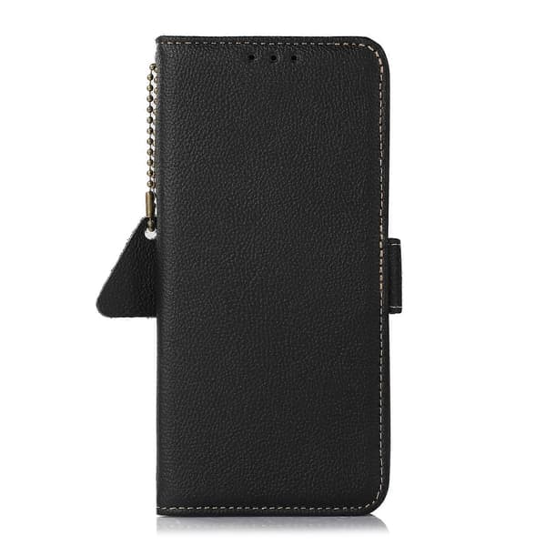 Sidomagnetiskt TJ Läder RFID-telefonfodral för Redmi Note 14 5G Black