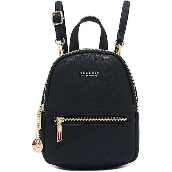 Kxj-katech Damryggsäck, Dam PU Läder Mini Ryggsäck, Resa Liten Ryggsäck, Smart Val För Eleganta Kvinnor, Svart, Lnge X Bredd X Hhe, Ryggsäck