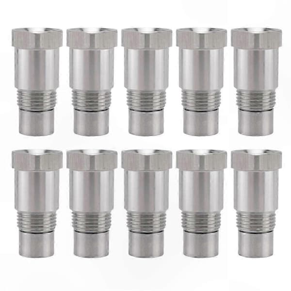 10-pak O2-sensor afstandsstykkeadapter til katalysatorstuds Silver