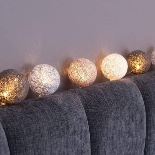 Bomullsboll-ljusslingor