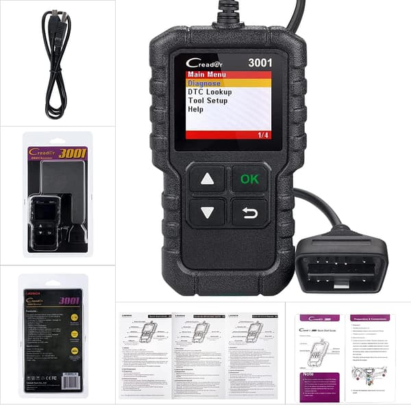 OBD2/EOBD-bilscanner til diagnostik, læs og ryd motorfejl